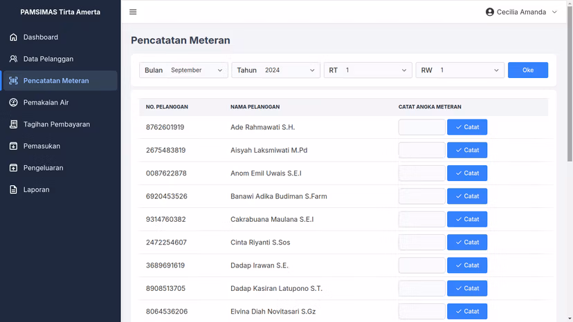 Sistem Pencatatan Meteran PAMSIMAS screenshot 3
