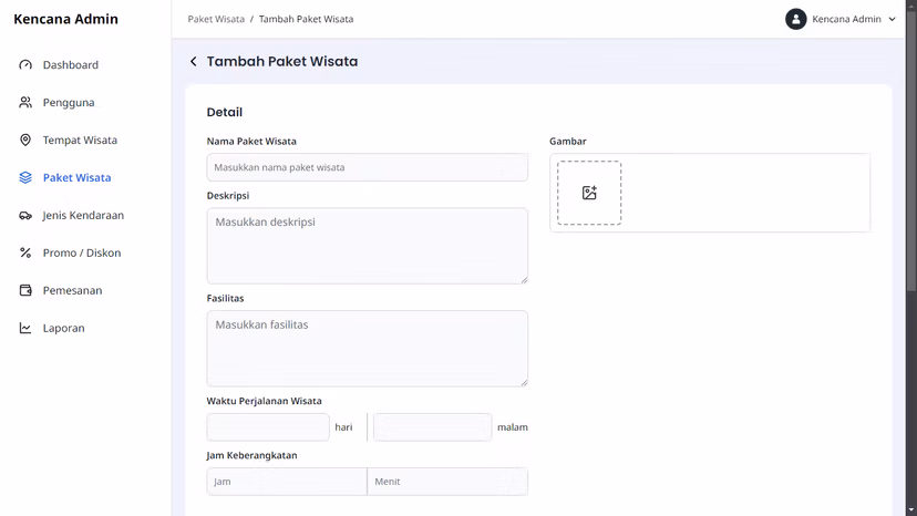 Aplikasi Pemesanan Paket Wisata screenshot 2