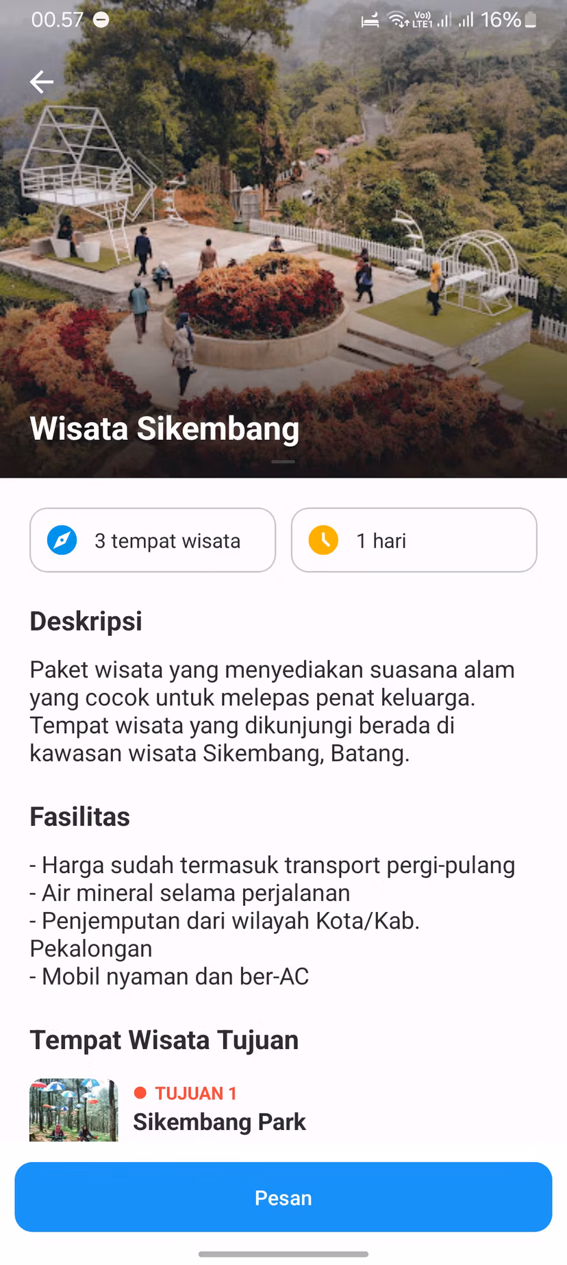 Aplikasi Pemesanan Paket Wisata screenshot 5