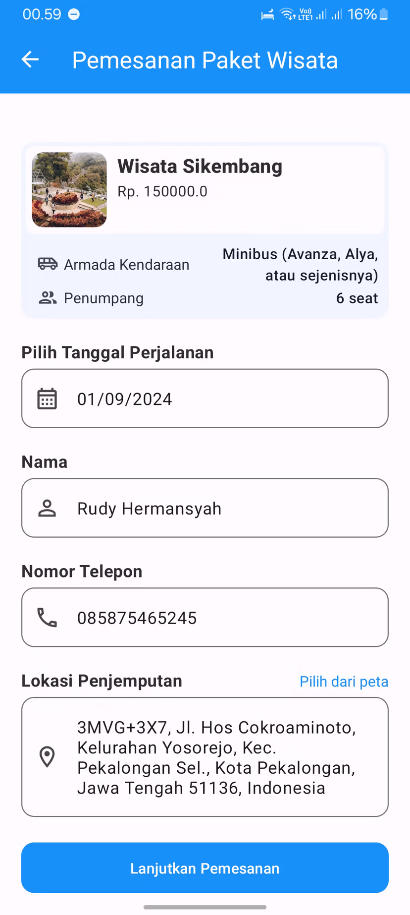 Aplikasi Pemesanan Paket Wisata screenshot 6